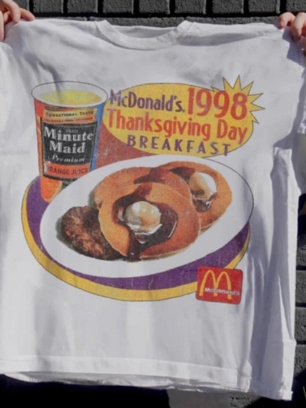 1998 McDonald's Thanksgiving Day Breakfast cotton tee GILDAN REPRINT